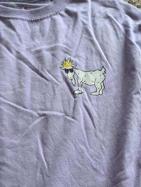 GOAT USA Lavender Purple Graphic Tee Lokg Sleeve Adult Xsmall